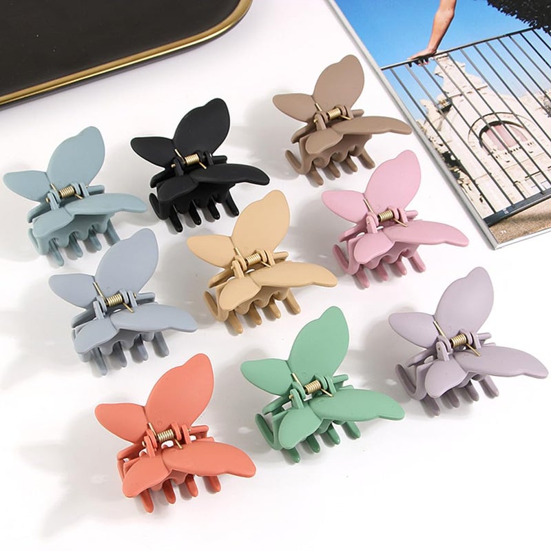 ALIMITOPIA Butterfly Hair Claw Clip Non Slip Matte Hairpin Barrette Headdress Bobby Pins Headwear Hair Jaw Clamp Clip Accessories for Women Girl Thick Thin Hair(Medium 2.7 inches;9pcs) - Image 3